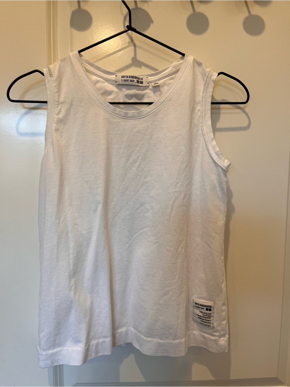 Anya Hindmarch White Cotton Sleeveless Tank
